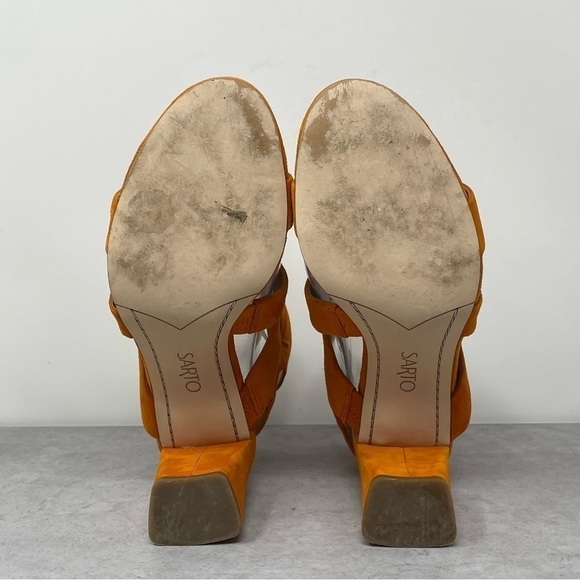 FRANCO SARTO Cider Suede Strappy Open Toe Ankle Strap Block Heel Sandals 7.5 - Picture 8 of 12